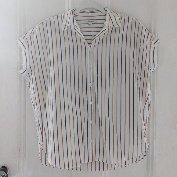 Madewell Tops - *Sold* Madewell multicolored stripe central shirt Size S